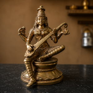 Brass Goddess Saraswati Playing Veena Idol in tirupati