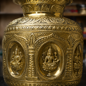 Kalash Pot with Lakshmi Embossed Design