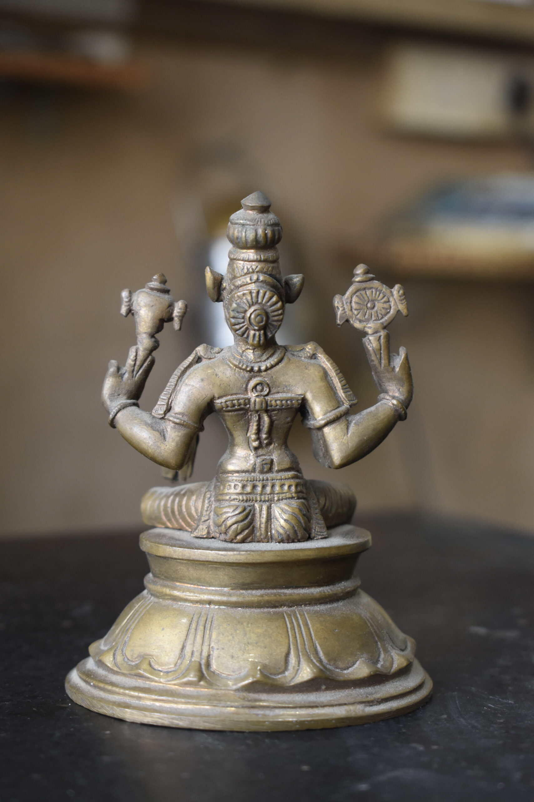 Handcrafted Brass Varaha Lakshmi Idol | Antique Finish Spiritual Home Décor Statue - Image 3
