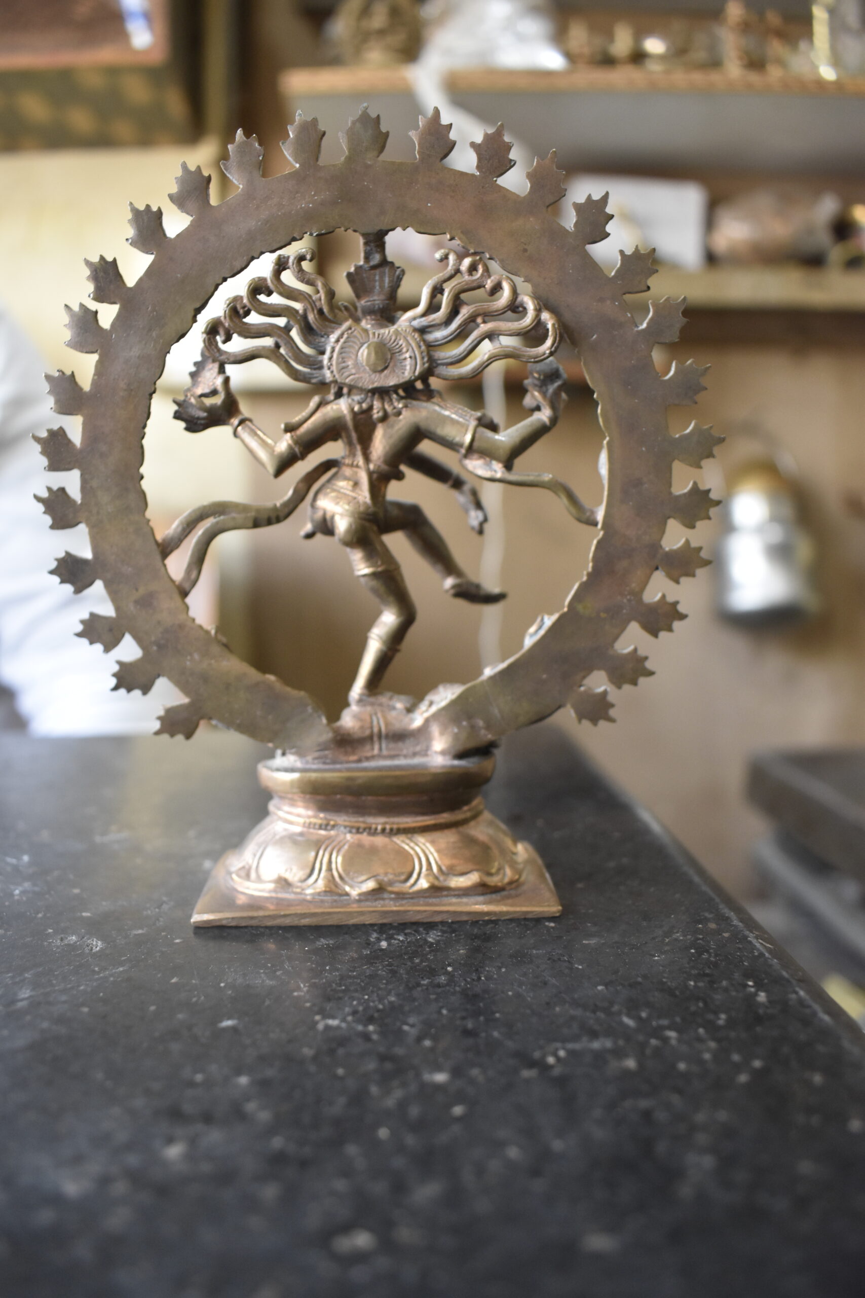 Handcrafted Brass Nataraja Idol | Lord Shiva Dancing Statue with Antique Finish Spiritual Home Décor - Image 3