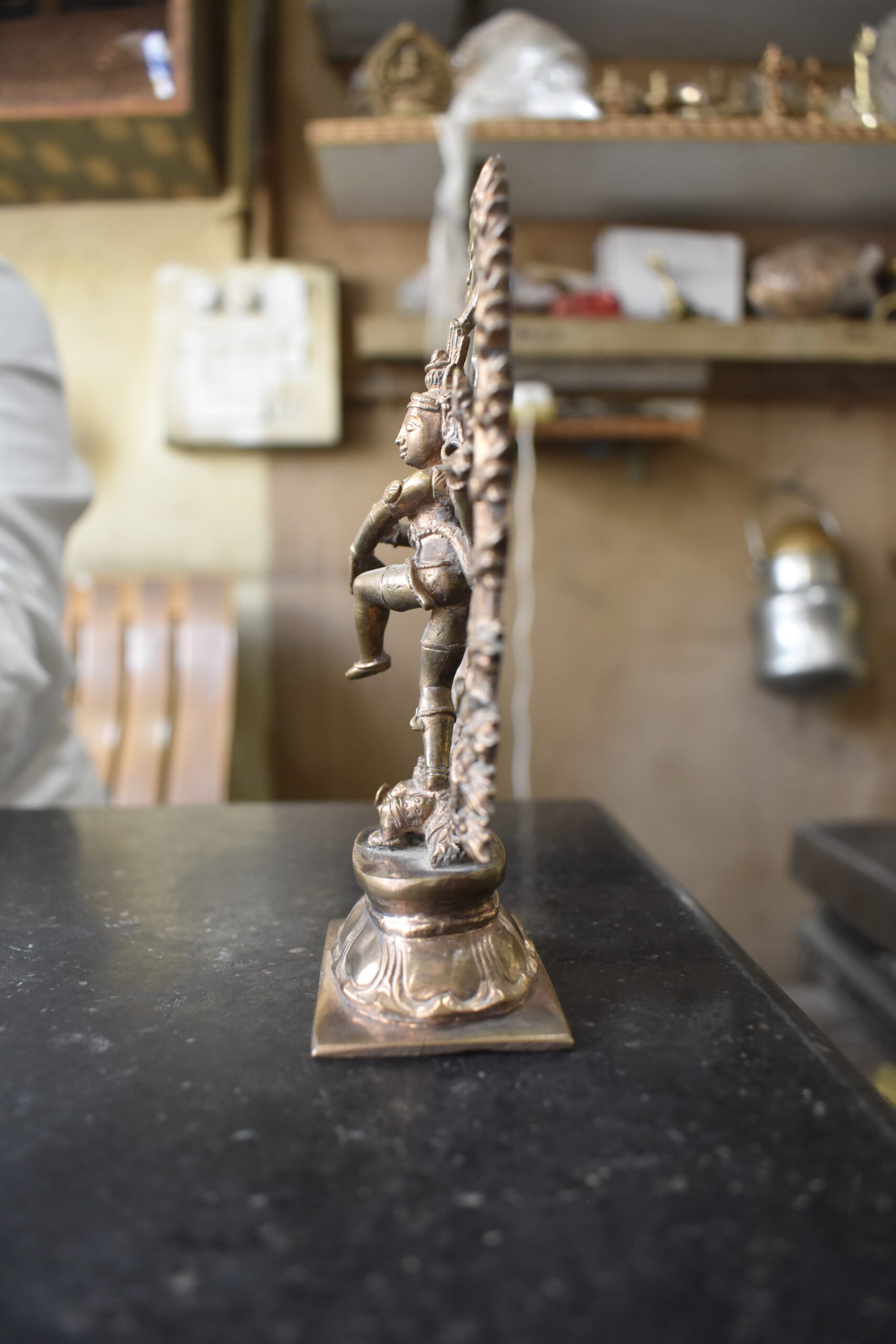 Handcrafted Brass Nataraja Idol | Lord Shiva Dancing Statue with Antique Finish Spiritual Home Décor - Image 2