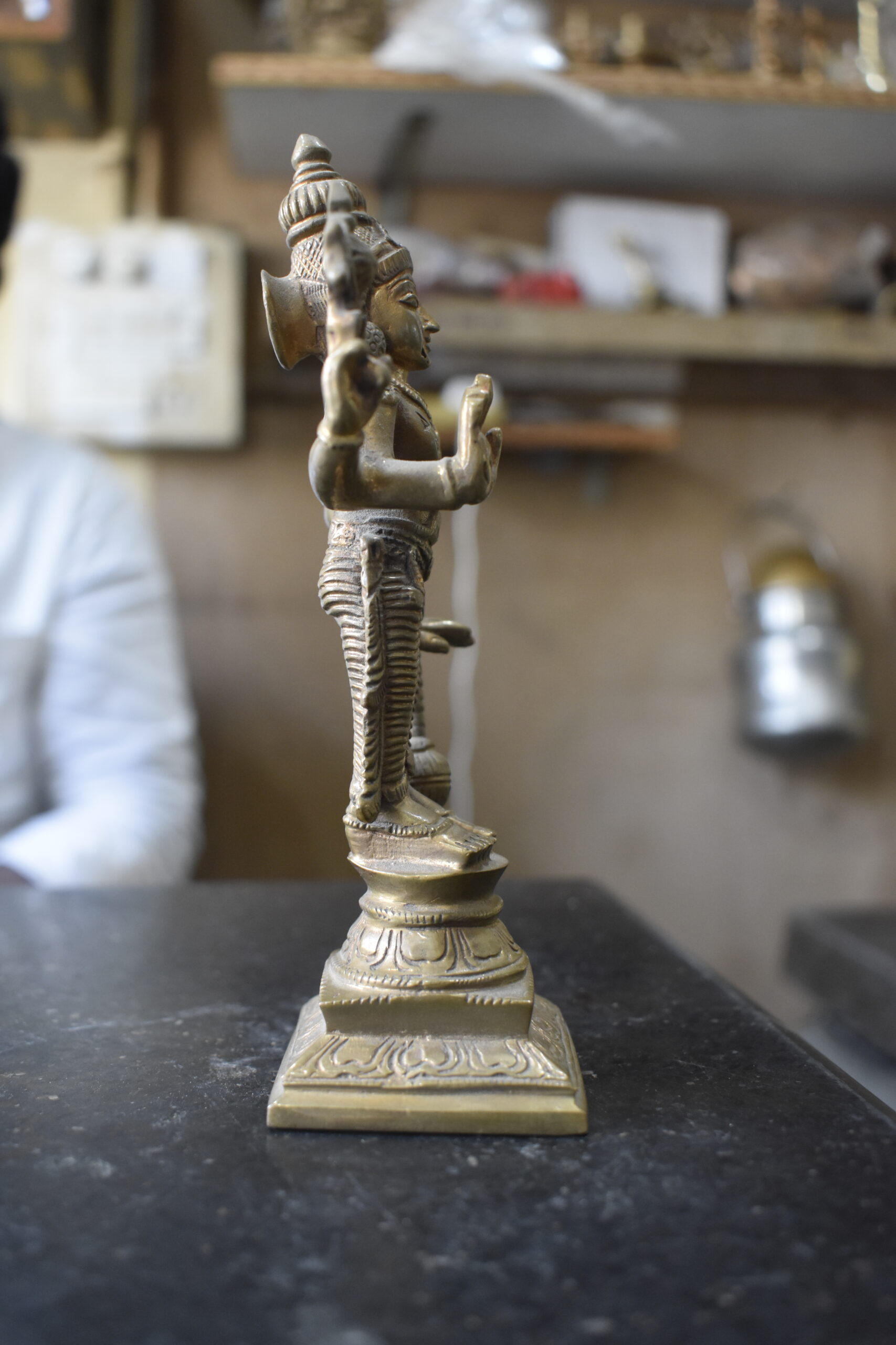 Handcrafted Brass Goddess Kaumari Idol | Antique Finish Spiritual Home Décor Statue - Image 2