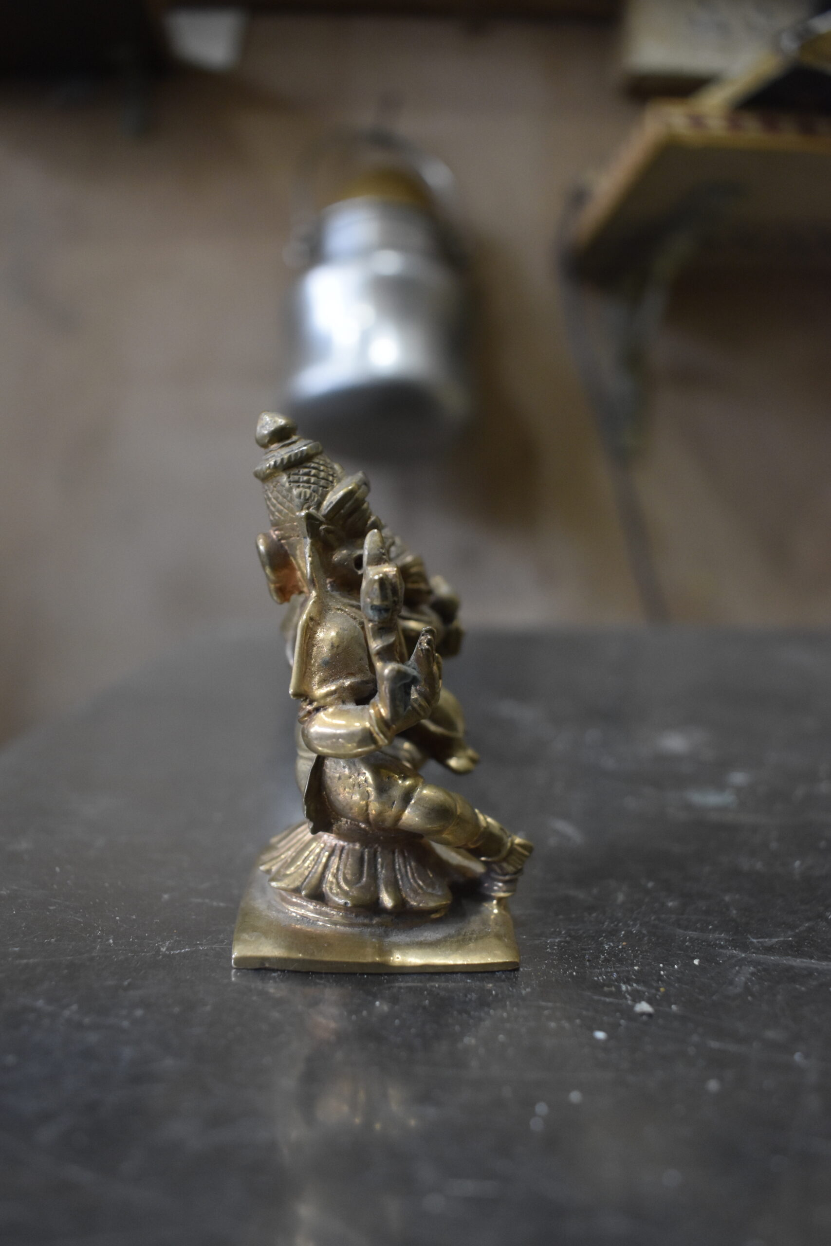 Handcrafted Brass Lakshmi Narasimha Idol | Antique Finish Spiritual Brass Statue for Home & Pooja Décor - Image 3