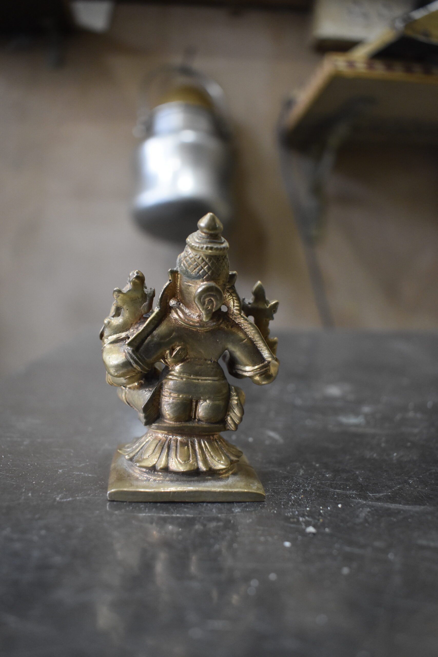 Handcrafted Brass Lakshmi Narasimha Idol | Antique Finish Spiritual Brass Statue for Home & Pooja Décor - Image 2