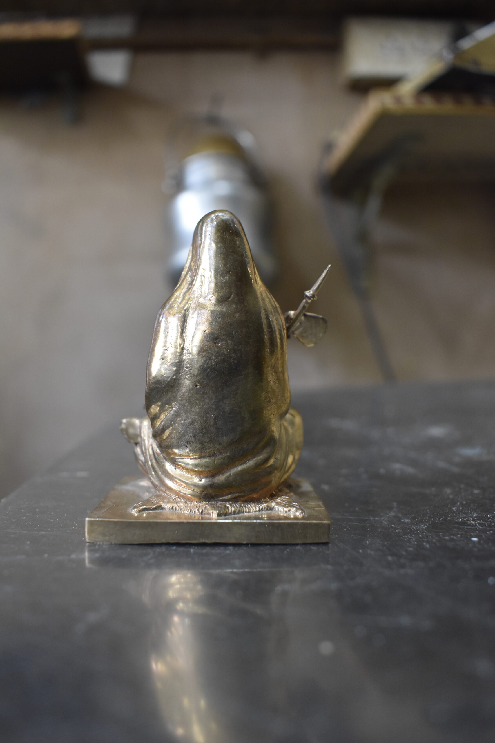 Handcrafted Brass Saint Statue | Antique Finish Spiritual Guru Idol for Home & Meditation Décor - Image 2