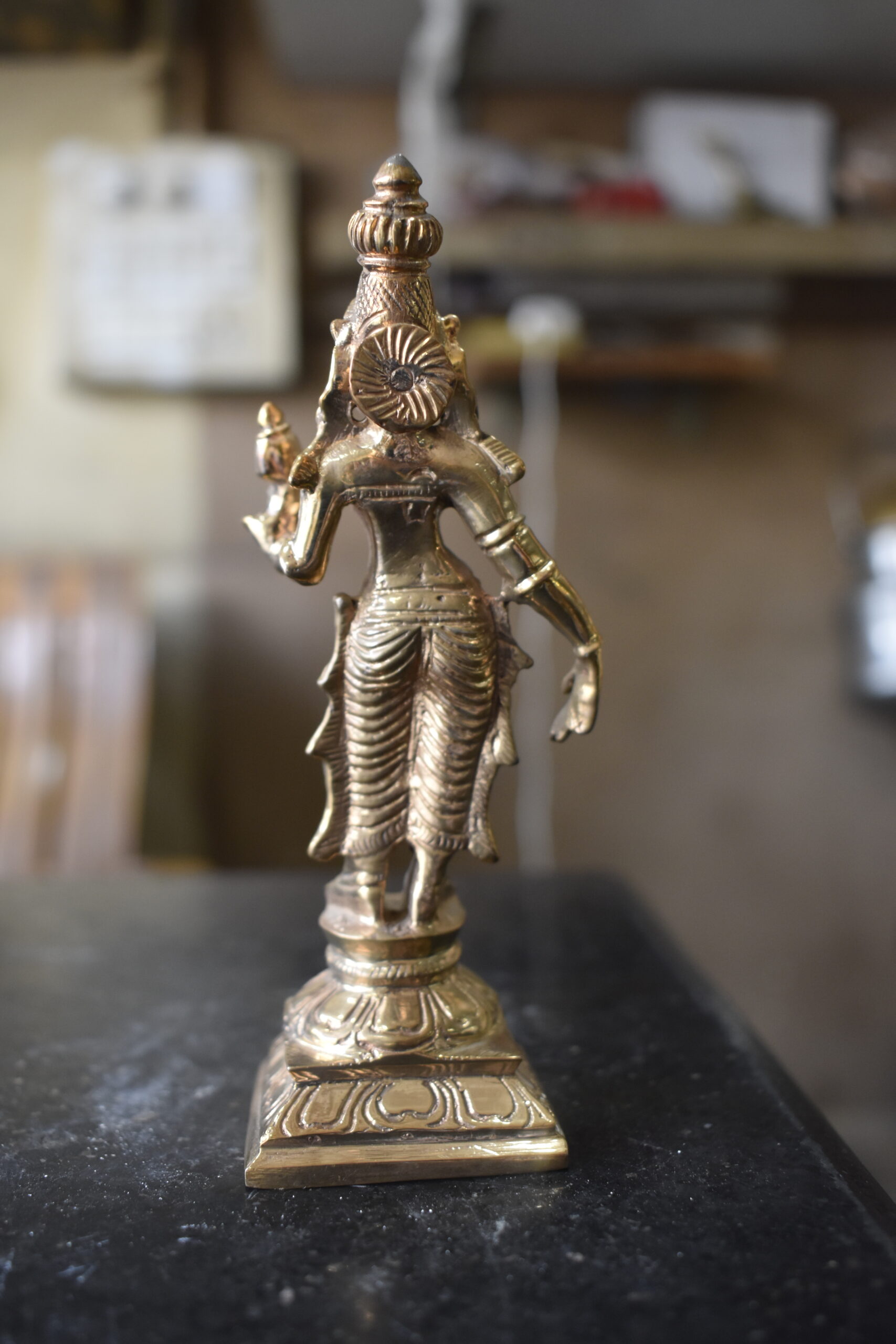 Handcrafted Brass Goddess Idol | Antique Finish Traditional Brass Statue for Home & Pooja Décor - Image 3