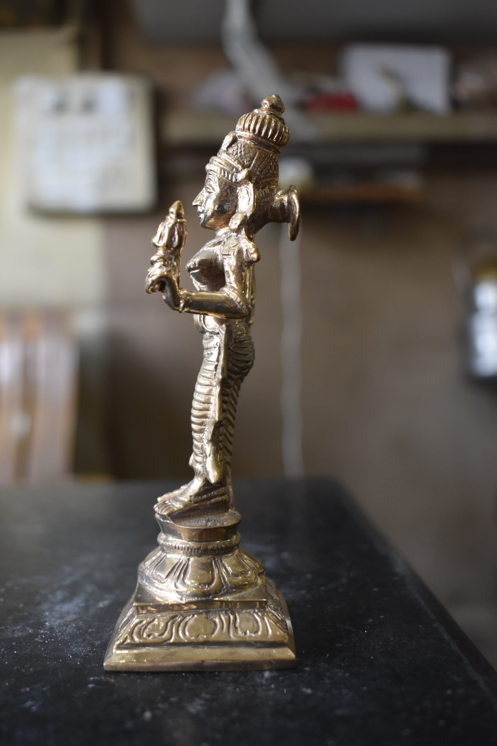 Handcrafted Brass Goddess Idol | Antique Finish Traditional Brass Statue for Home & Pooja Décor - Image 2