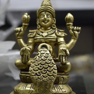 Lakshmi Statue with Peacock Design