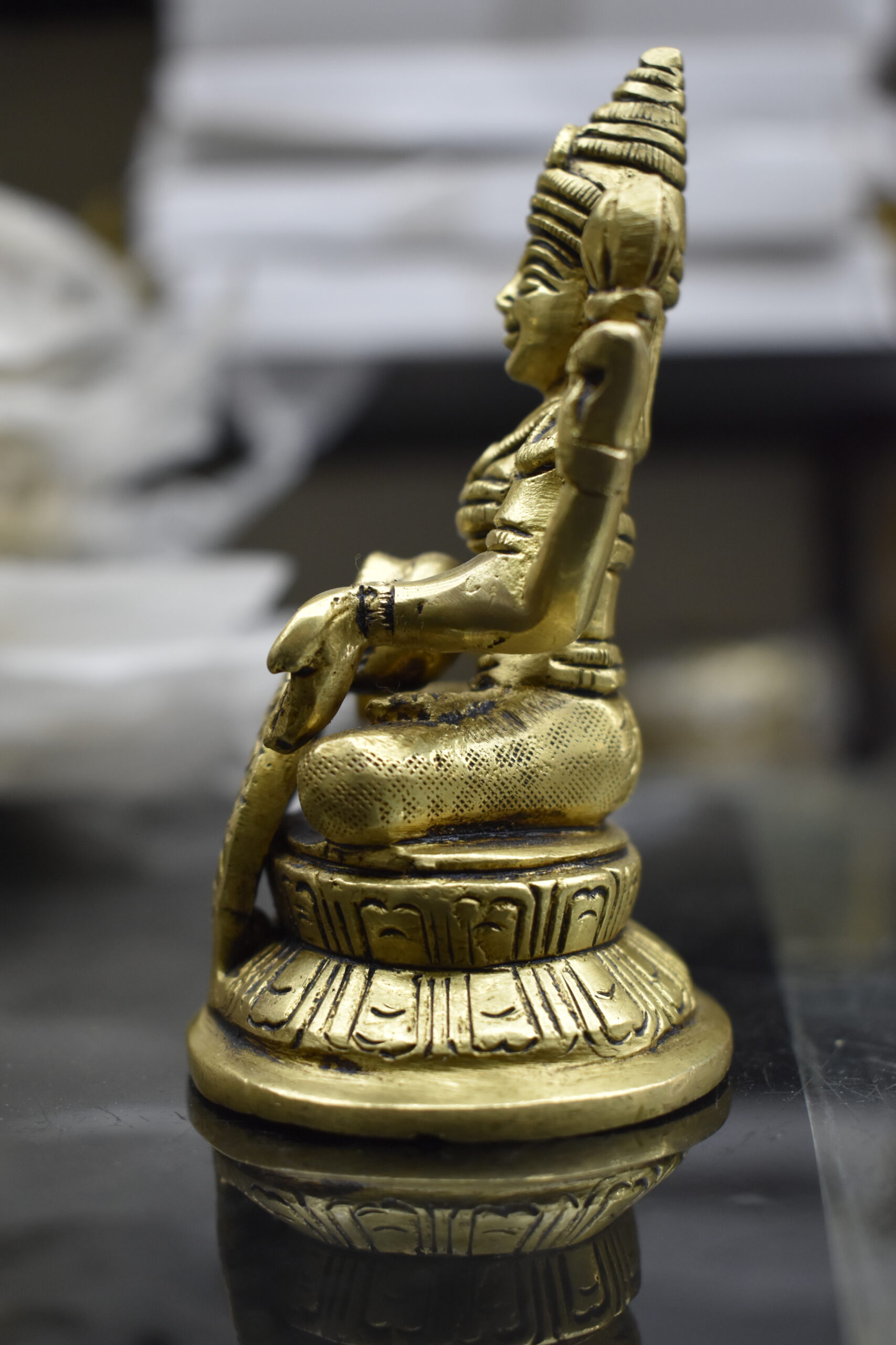 Handcrafted Brass Goddess Lakshmi Statue with Peacock Design | Traditional Hindu Idol for Pooja & Home Décor - Image 4