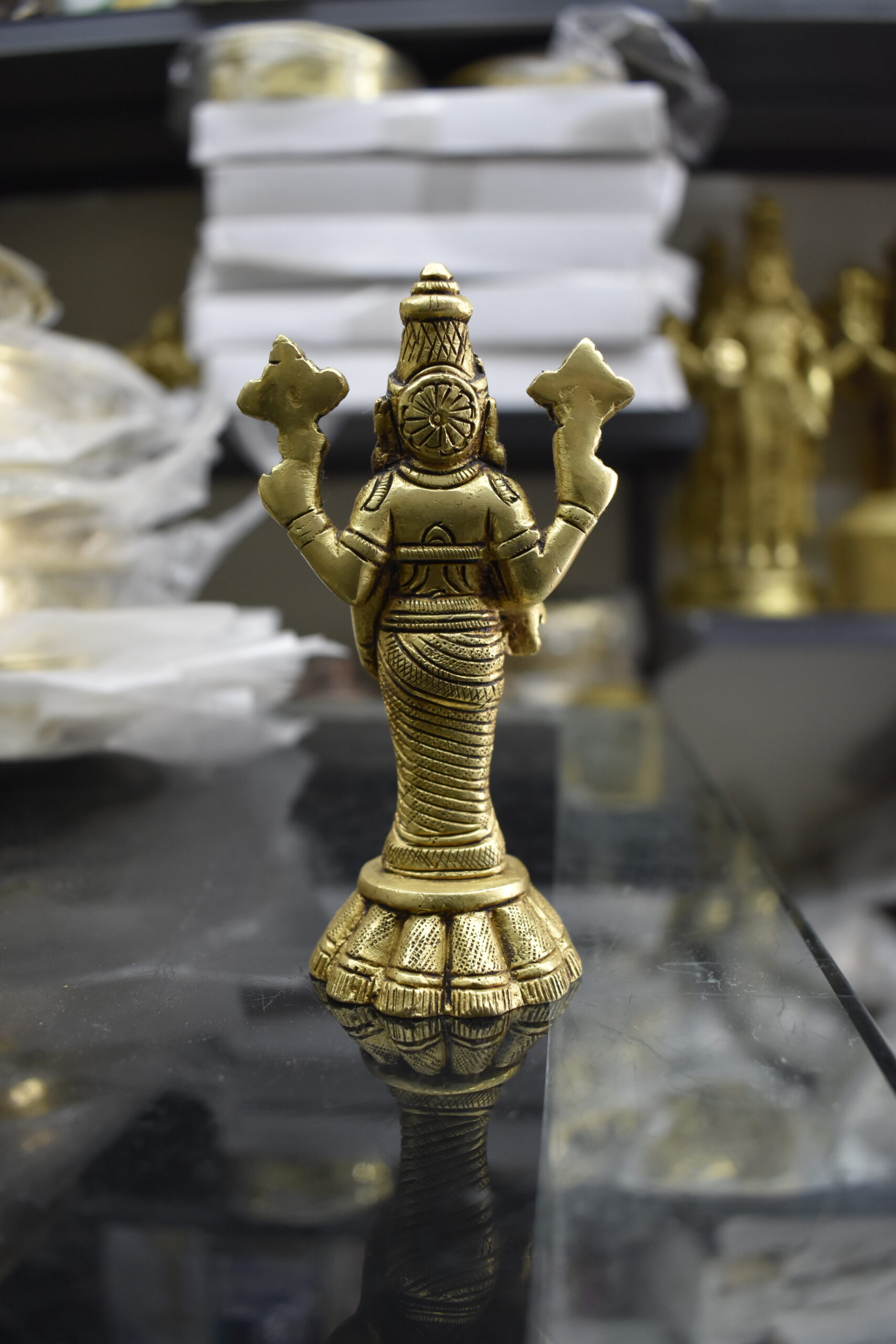 Handcrafted Brass Lord Vishnu Statue | Traditional Hindu God Idol for Pooja & Home Décor - Image 3