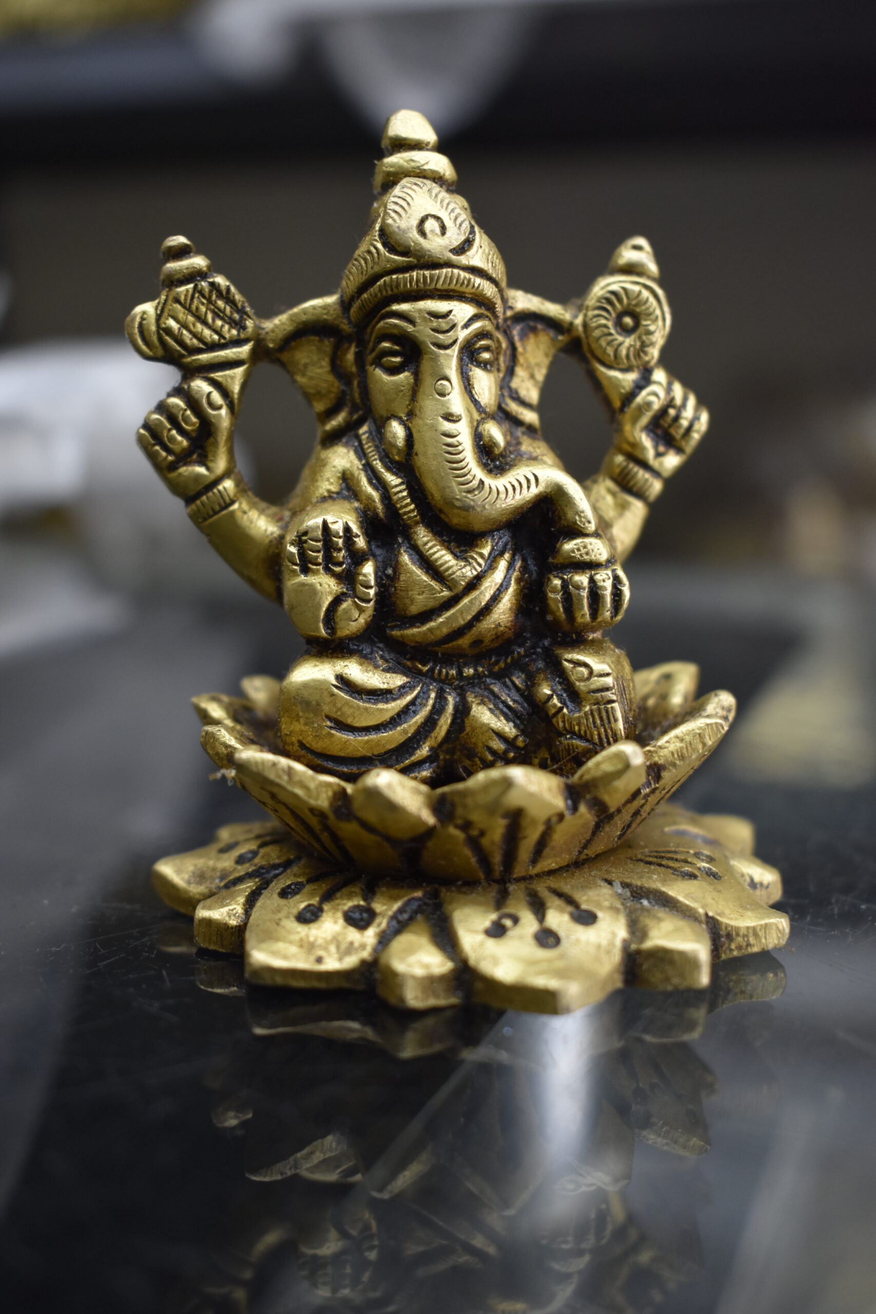 Lord Ganesha Idol on Lotus in tirupati