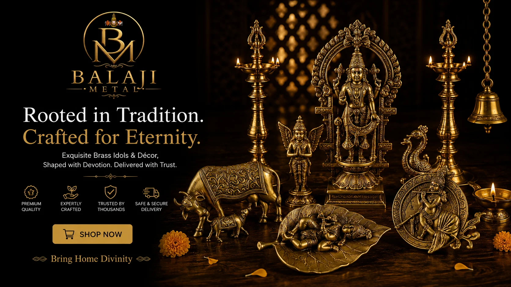 Traditional Copper and Gold Pooja Idols – Balaji Metal Manufacturer
