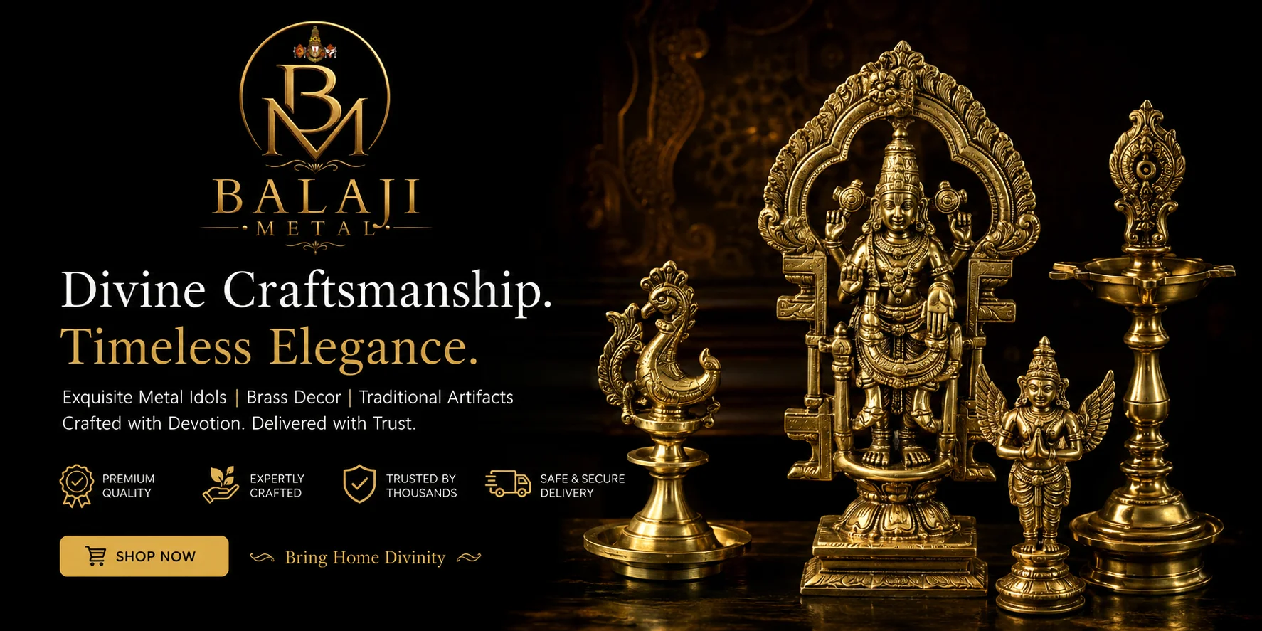 Handcrafted Brass Idols by Balaji Metal – Sacred Deity Sculptures