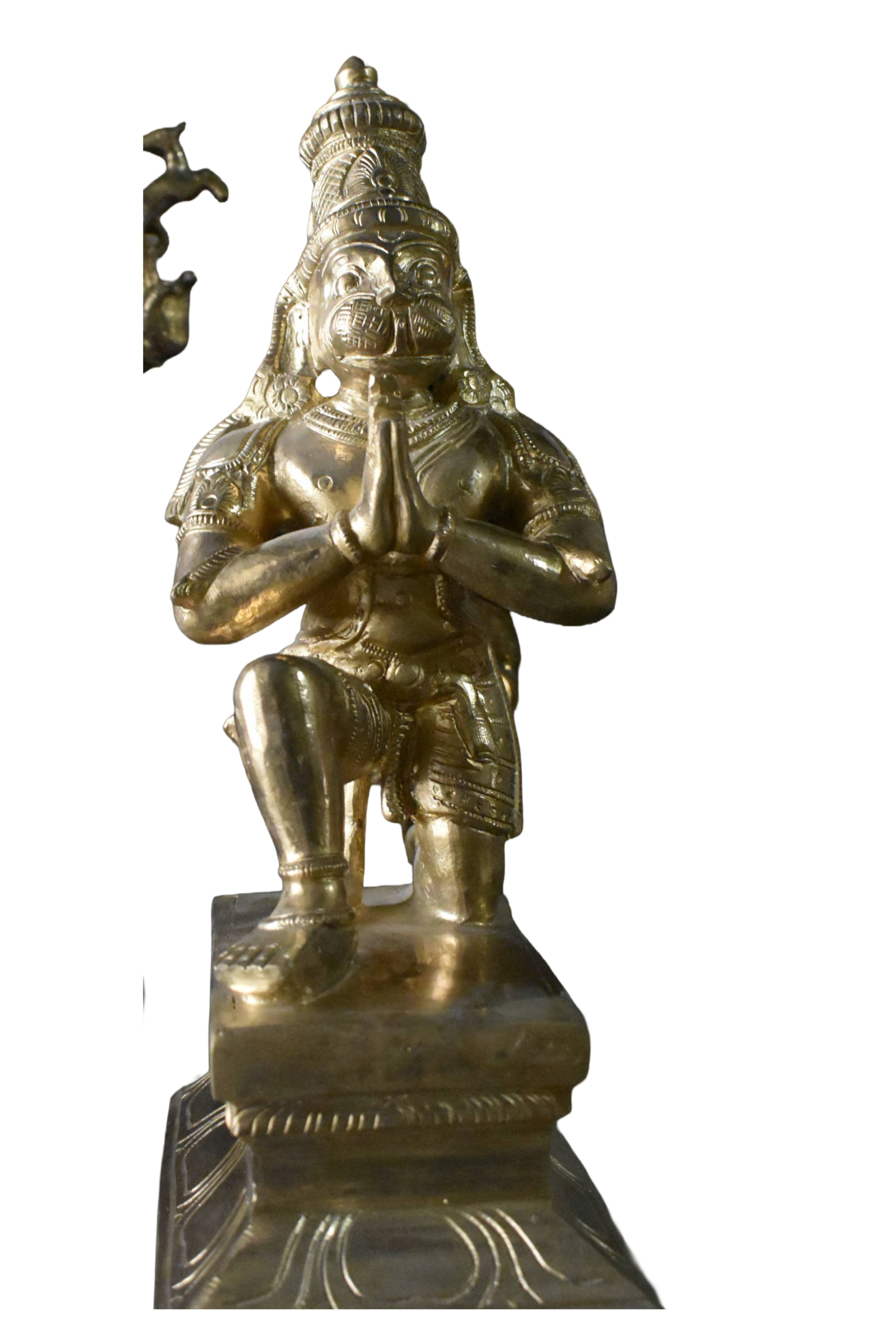 Panchamukhi Hanuman Brass Idol | Decorative Spiritual Statue for Home & Temple